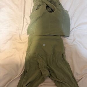 lululemon athletica Sage Green Top & Biker Shorts